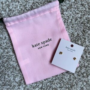 Kate Spade Gold Earrings with Pink Pouch